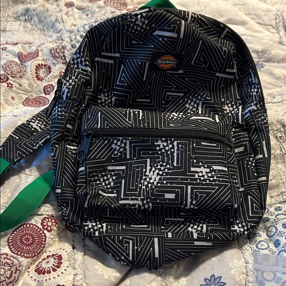 Dickies Black And White Patterned Backpack With G… - image 1